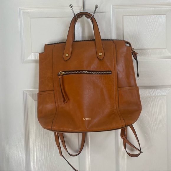 Lodis Bags Lodis 965 Catalina Backpack Natural Leather In Saddle